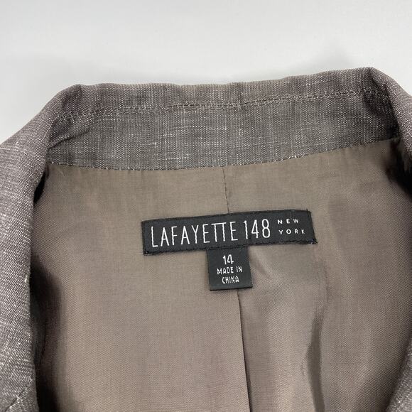 LAFAYETTE 148 New York Blazer Wool Silk 3/4 Sleeve Career Jacket Womens Size 14 - Picture 3 of 8